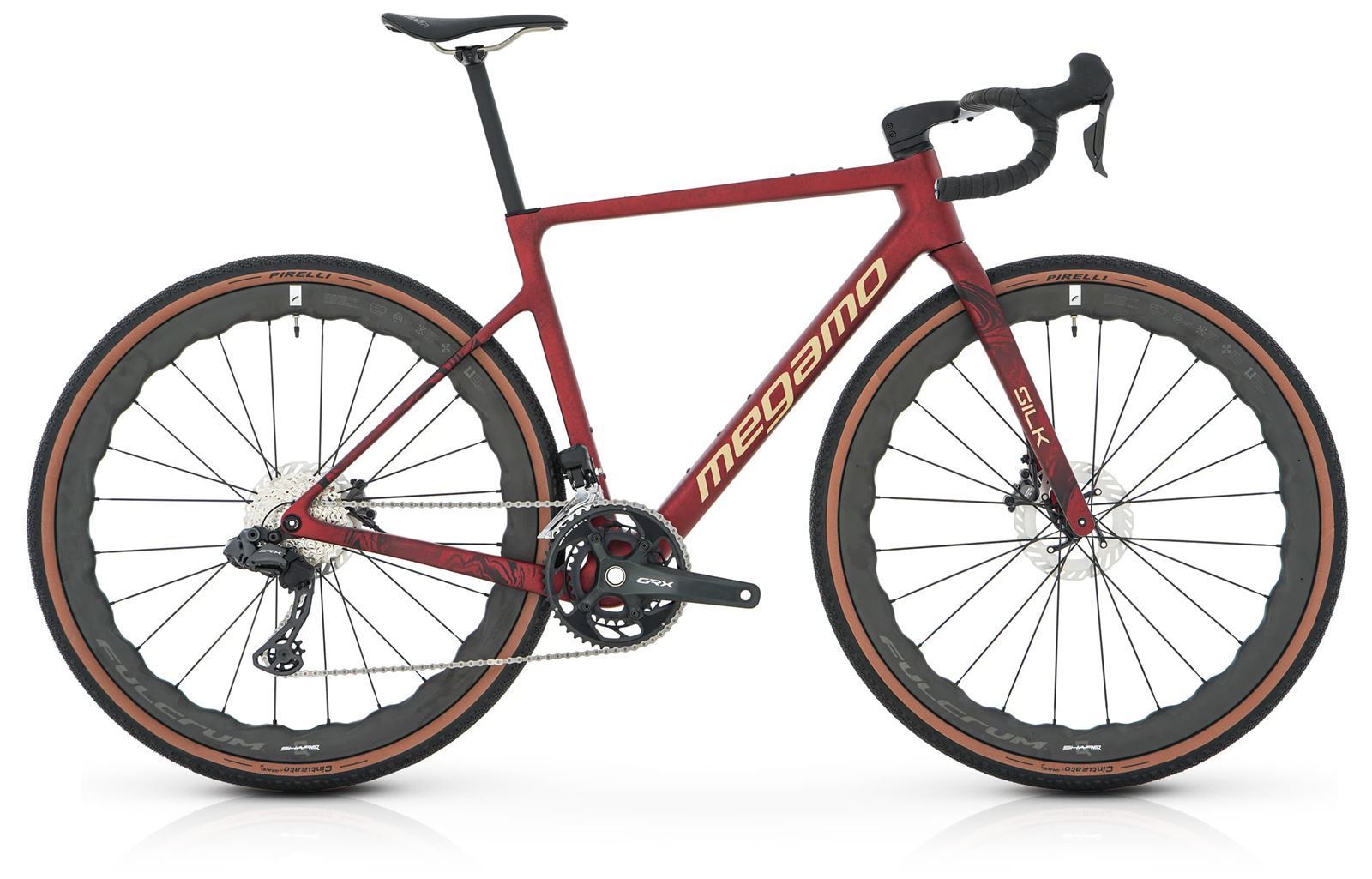 BICICLETA GRAVEL MEGAMO SILK GRX DI2 2025 GARNET - Imagen 2