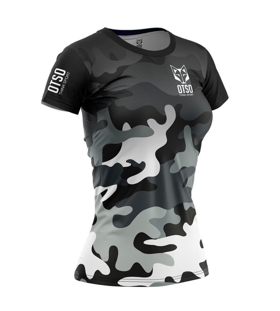 Camiseta Running OTSO Manga Corta Mujer Camo Grey. ÚLTIMA UNIDAD!! TALLA S - Imagen 1