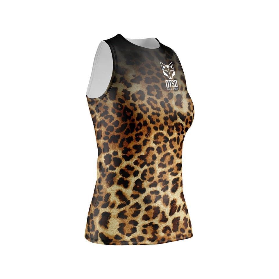 Camiseta Running OTSO Sin Mangas Mujer Leopard Skin. ÚLTIMA UNIDAD!! TALLA M - Imagen 1