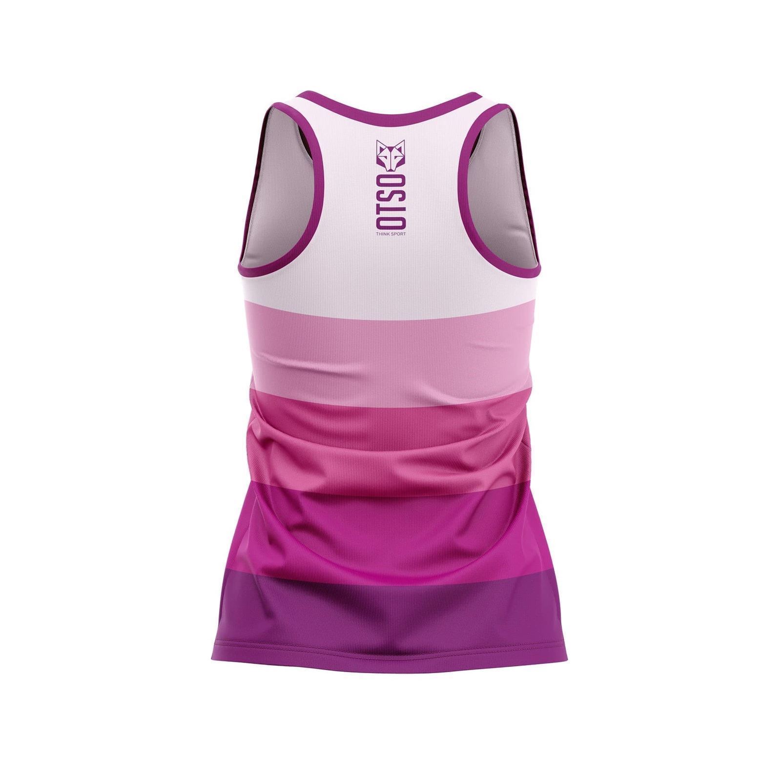 Camiseta Running OTSO Sin Mangas Mujer Rayas Rosa. ÚLTIMA UNIDAD!! TALLA S - Imagen 2