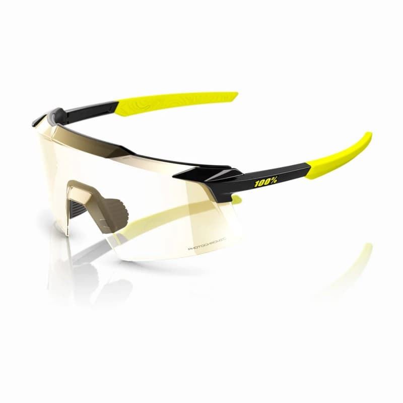 GAFAS 100% AEROCRAFT Gloss Metallic Black|Gold Mirror Photochromic - Imagen 1