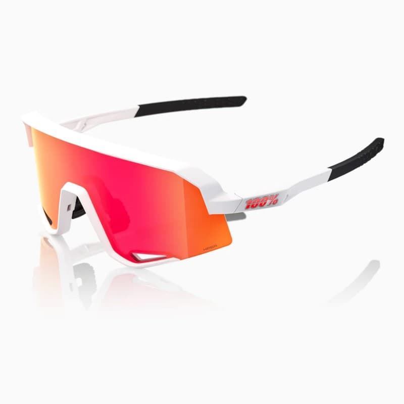 GAFAS 100% SLENDALE Matte White HiPER® Red Multilayer Mirror Lens - Imagen 1